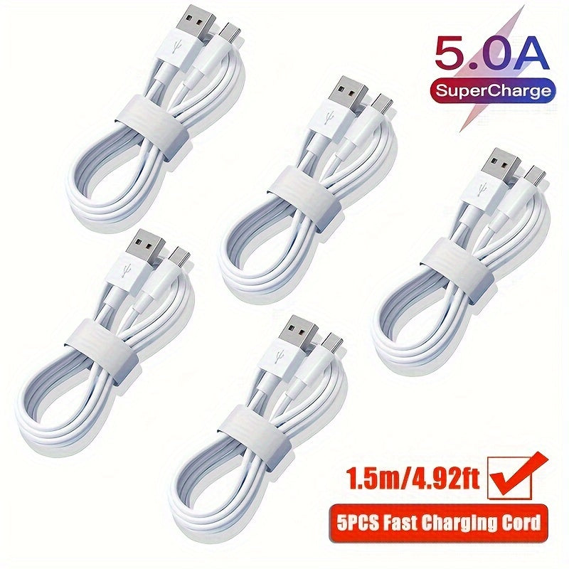 USB-C Fast Charging Data Cable 1-5 Pack 66W Compatible with Phones and Power Banks