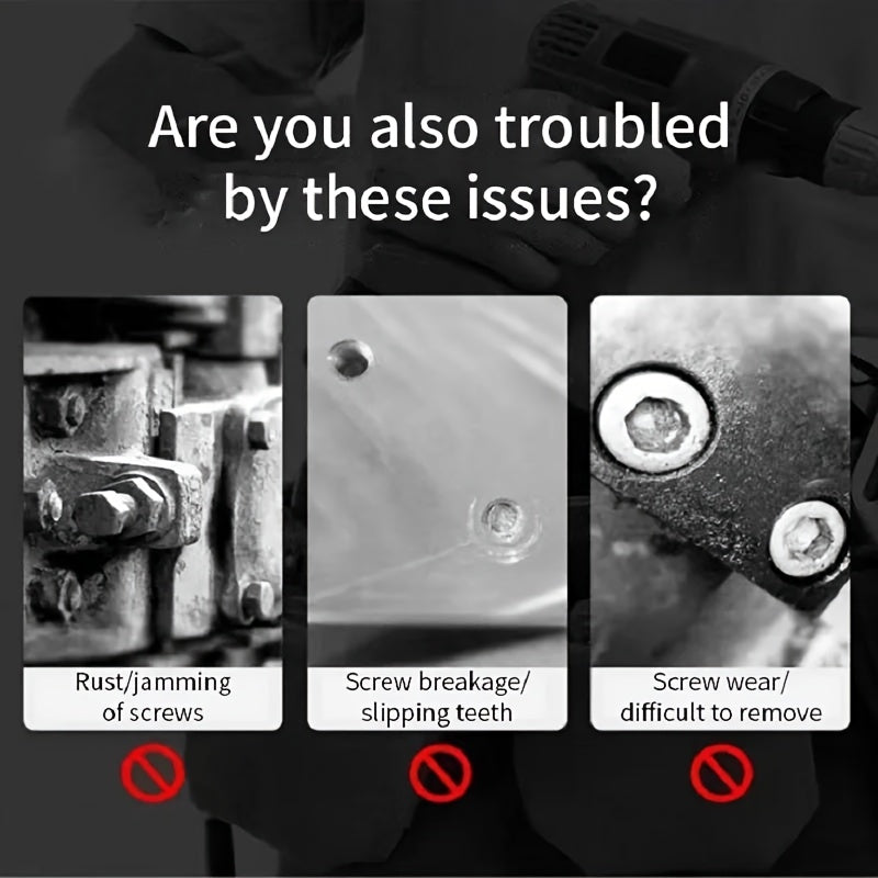 Juego de extractores de tornillos de acero de alta velocidad de 5 piezas para quitar tornillos y pernos rotos