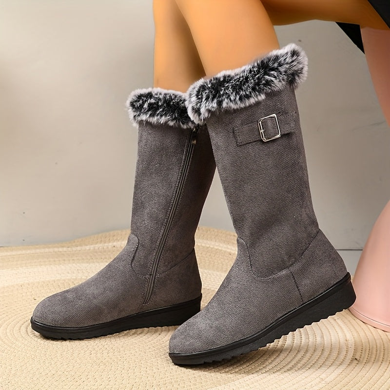 Women's Warm Leather Long Boots in 3 Colors