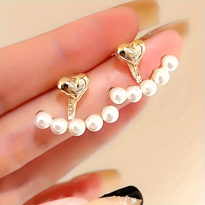 Ayollar modasi uchun soxta marjonli sirg'alar, kumush bilan yakunlangan, nafis uslub