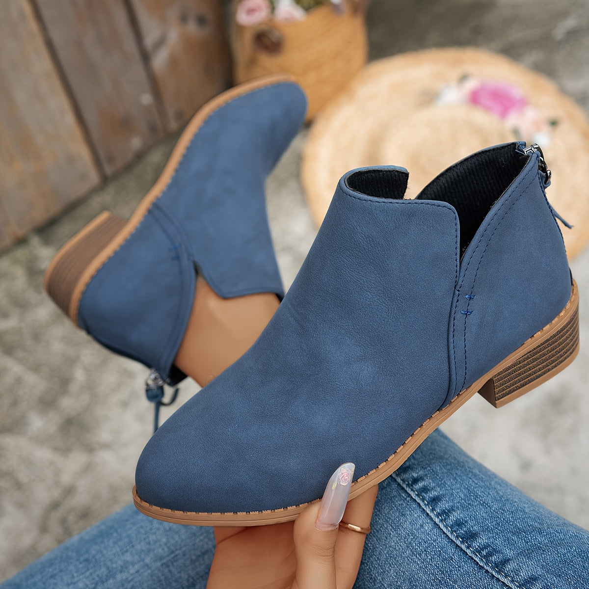 Women's Ankle Boots Slip-On Short Light Colors for Daily Wear