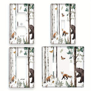 Forest Wildlife Switch Cover with Bear, Moose, Deer, Fox Designs for Home Decor