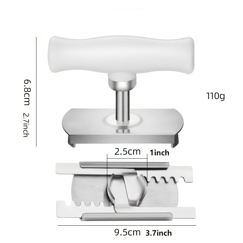 Stainless Steel Can Opener with Adjustable Grip for Easy Jar Opening