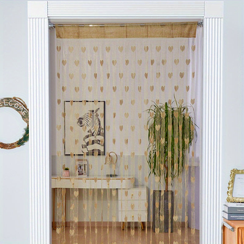 Занавеска в тематике Дня Святого Валентина для романтического декора комнаты с кисточками и дизайном принцессы.