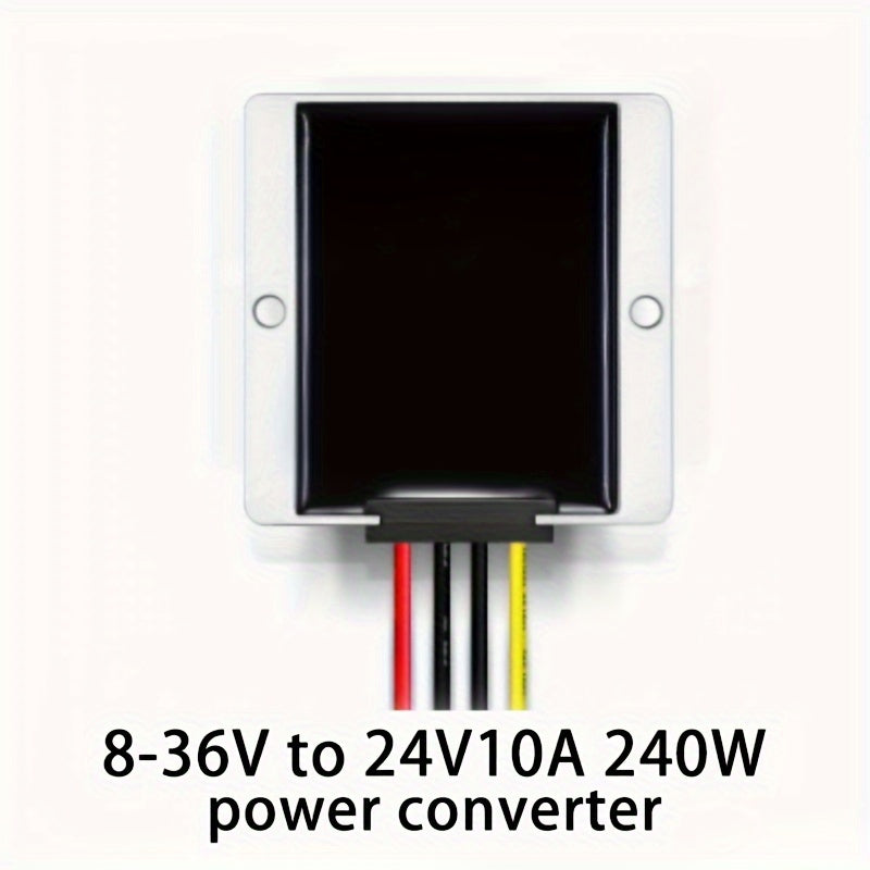 Convertidor de voltaje de aumento de DC12V a DC24V 10A, fuente de alimentación de 240W, funcionamiento de 8-36V