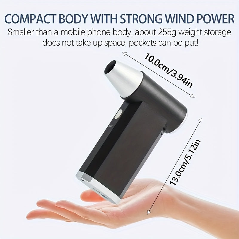 Portable Handheld Fan with Turbo Brushless Motor, 3 Speeds, 4000mAh Battery