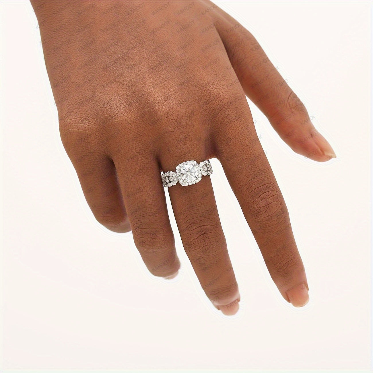 1 Karat Moissanit nikoh uzukasi, Sterling kumush va'da uzuki, sovgʻa qutisi bilan