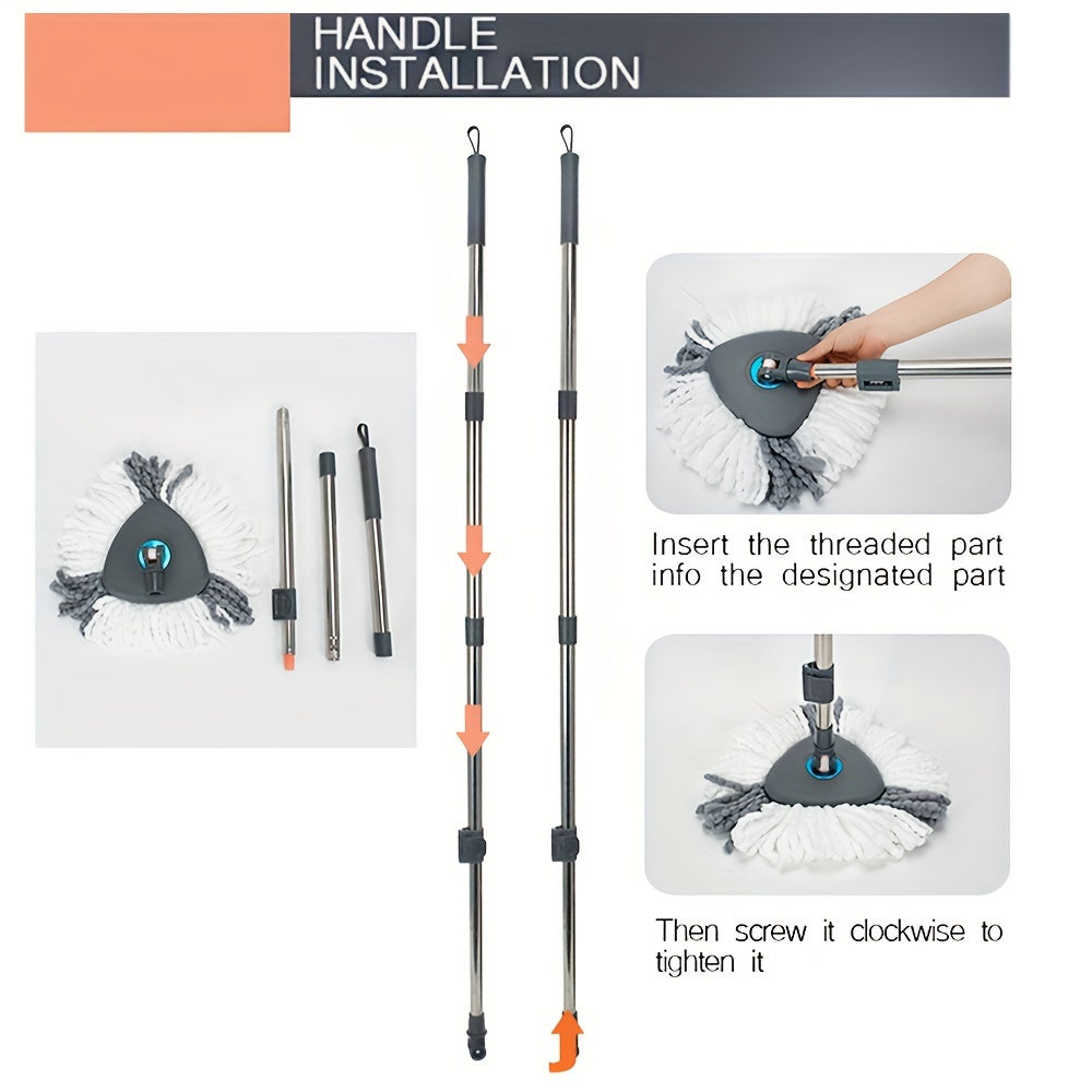 Yog'och, plitka, marmar pol uchun aylanuvchi mop va ajratish qutisi to'plami