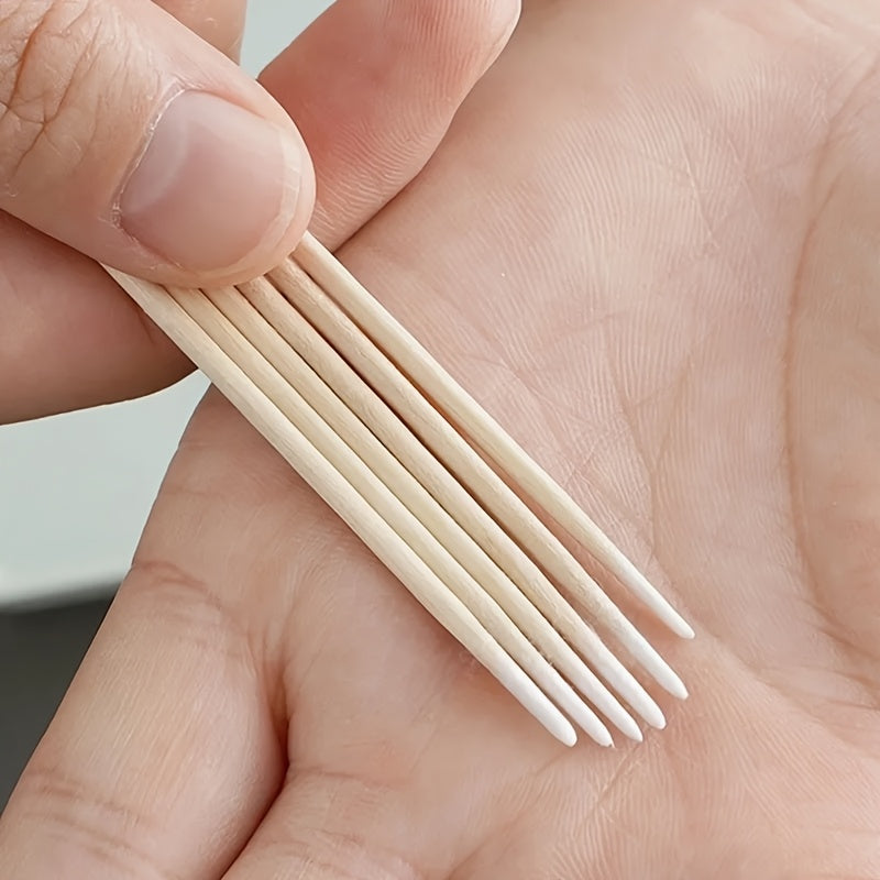 100Pcs Nail Sticks Wooden Swabs for Nail Art and Manicure Detail Correction