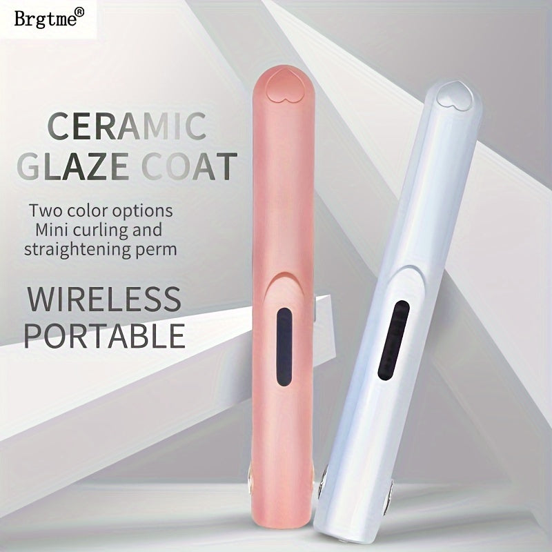 Plancha de pelo 2 en 1 USB con rizador, control de temperatura y protección contra quemaduras