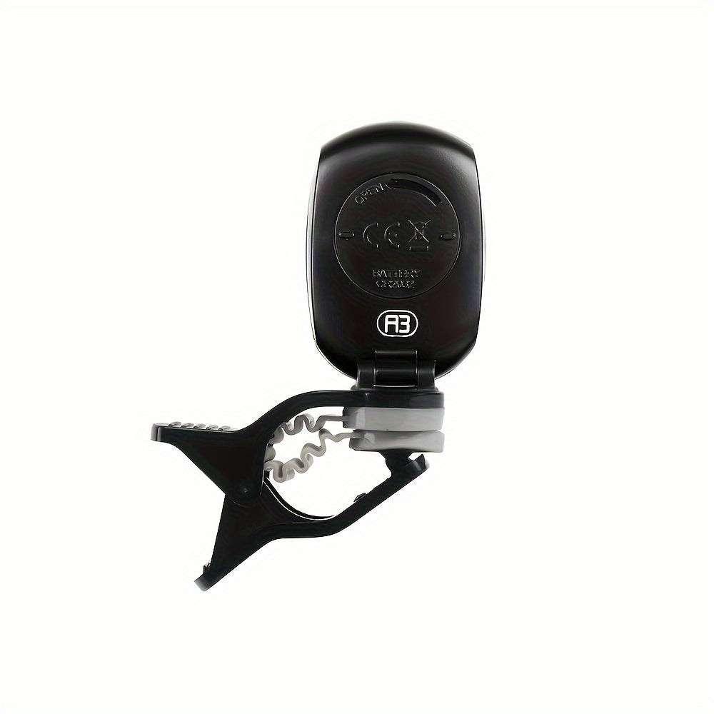Guitar Tuner Clip-On LED Display for Acoustic Bass Electric Black ABS
