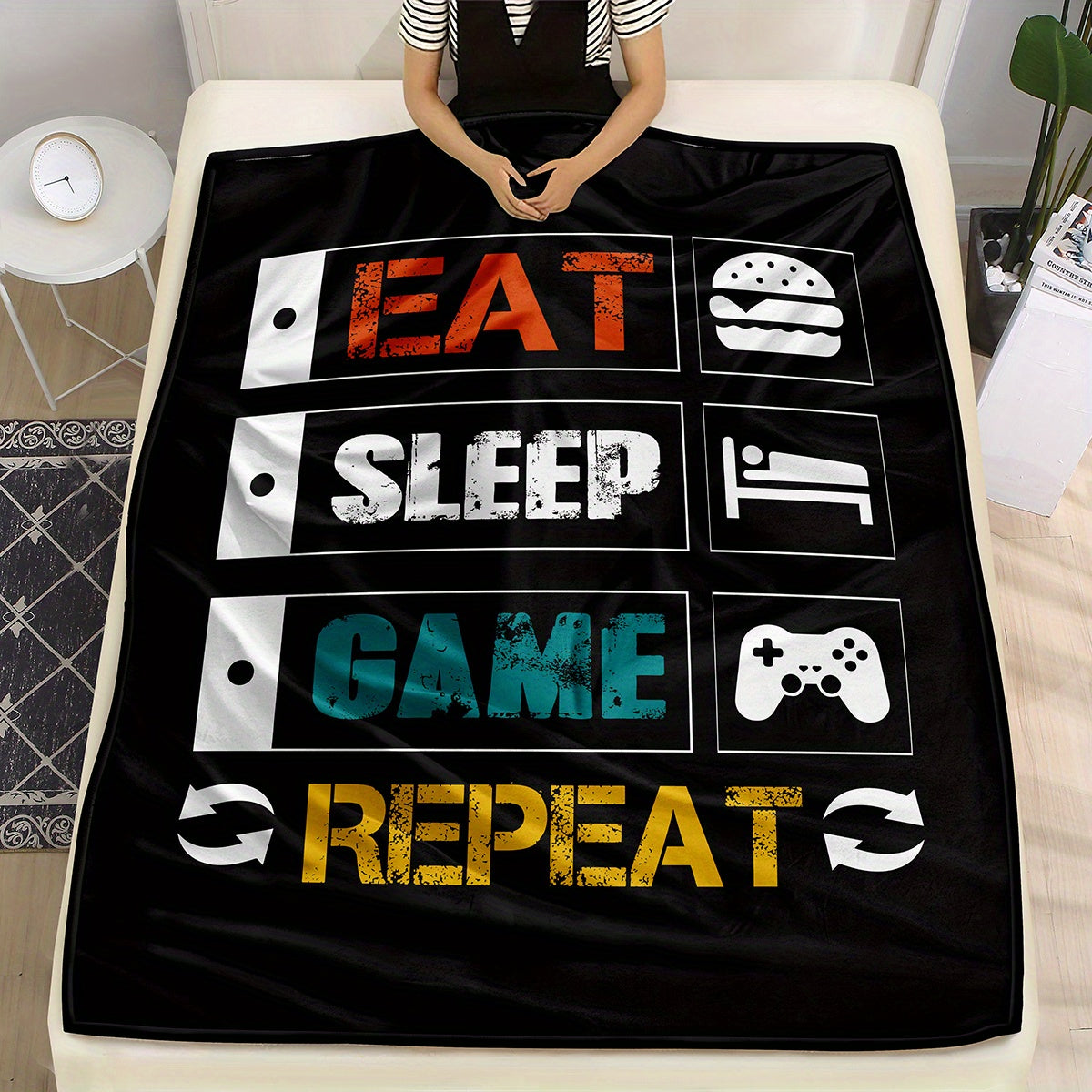 Soft Flannel Gaming Throw Blanket for Couch and Bed