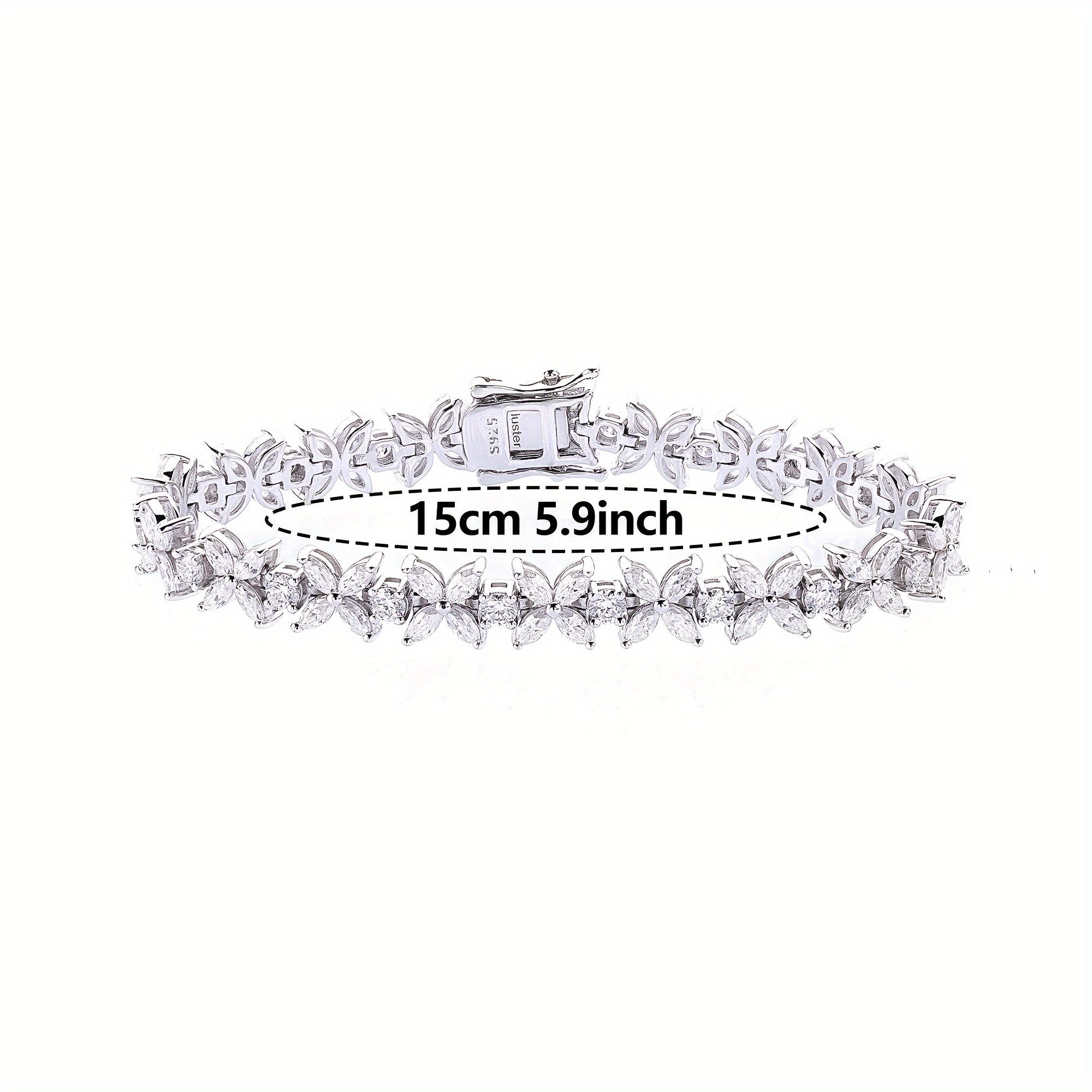 Silver Butterfly Bracelet with Moissanite Stones 2MM Plated in Platinum
