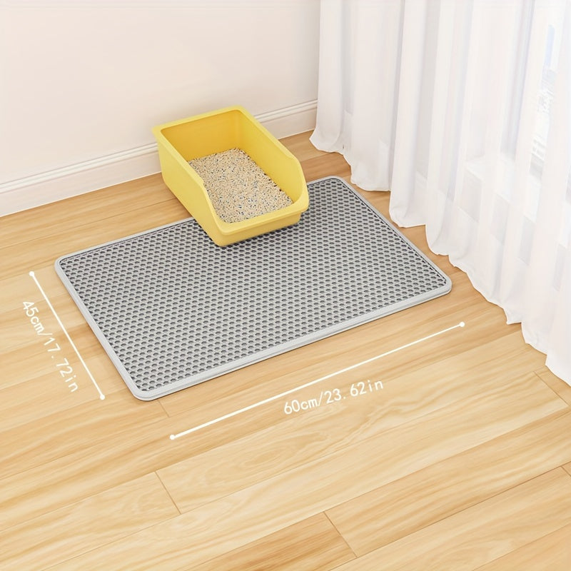 Large Dual-Layer EVA Cat Litter Mat for Easy Cleanup and Splash Prevention