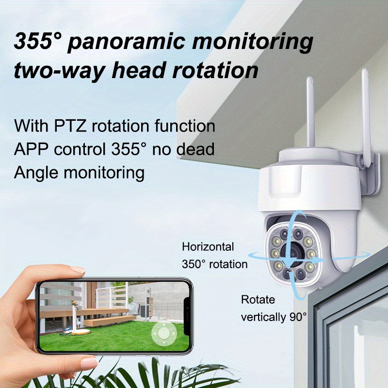 1080P HD WiFi видеокамера безопасности на улице водонепроницаемая ночное видение панорамный PTZ обнаружение движения