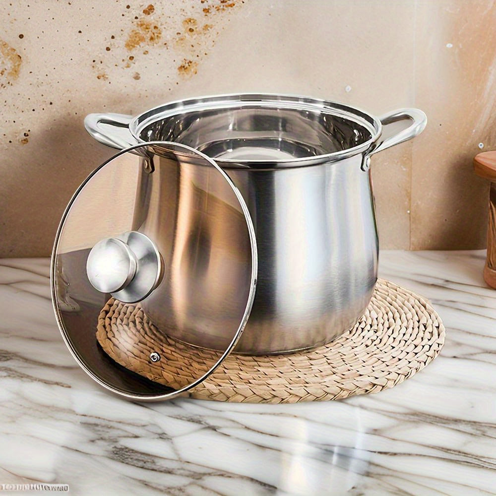 Stainless Steel Soup Pot Set for Camping and Kitchen with 7 Utensils
