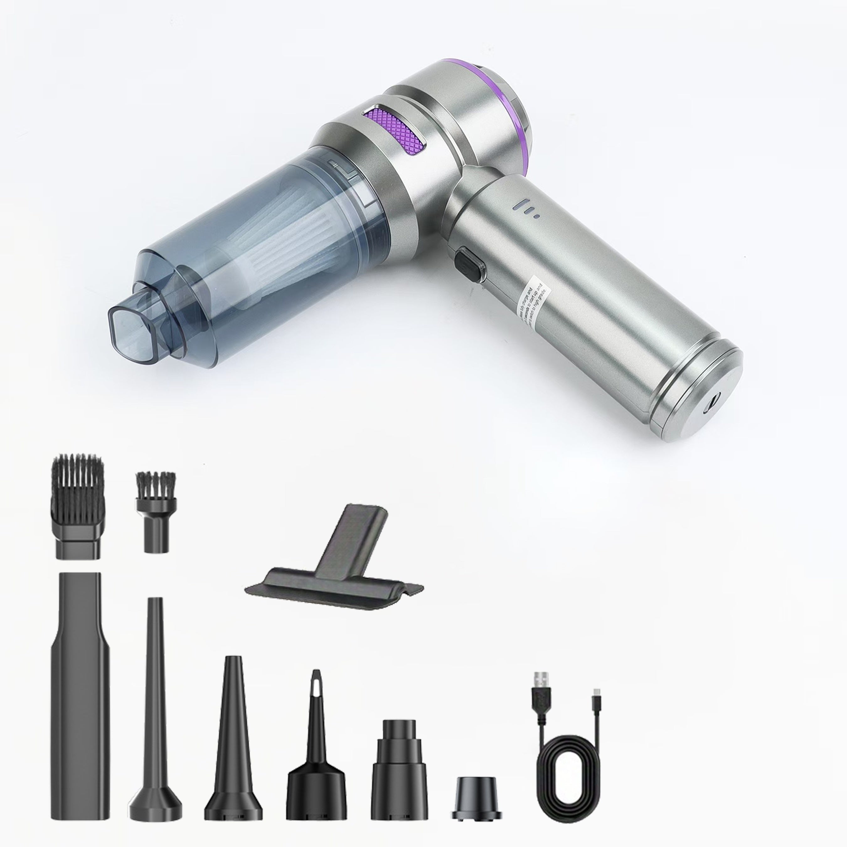 Представляем пылесос Suitu 100W с высокой мощностью и без проводов - удобное бесщеточное устройство для дома и автомобиля. С силой всасывания 15000Pa и аккумулятором 6000mAh с USB-зарядкой, наслаждайтесь тихой работой и удобной уборкой с Suitu.