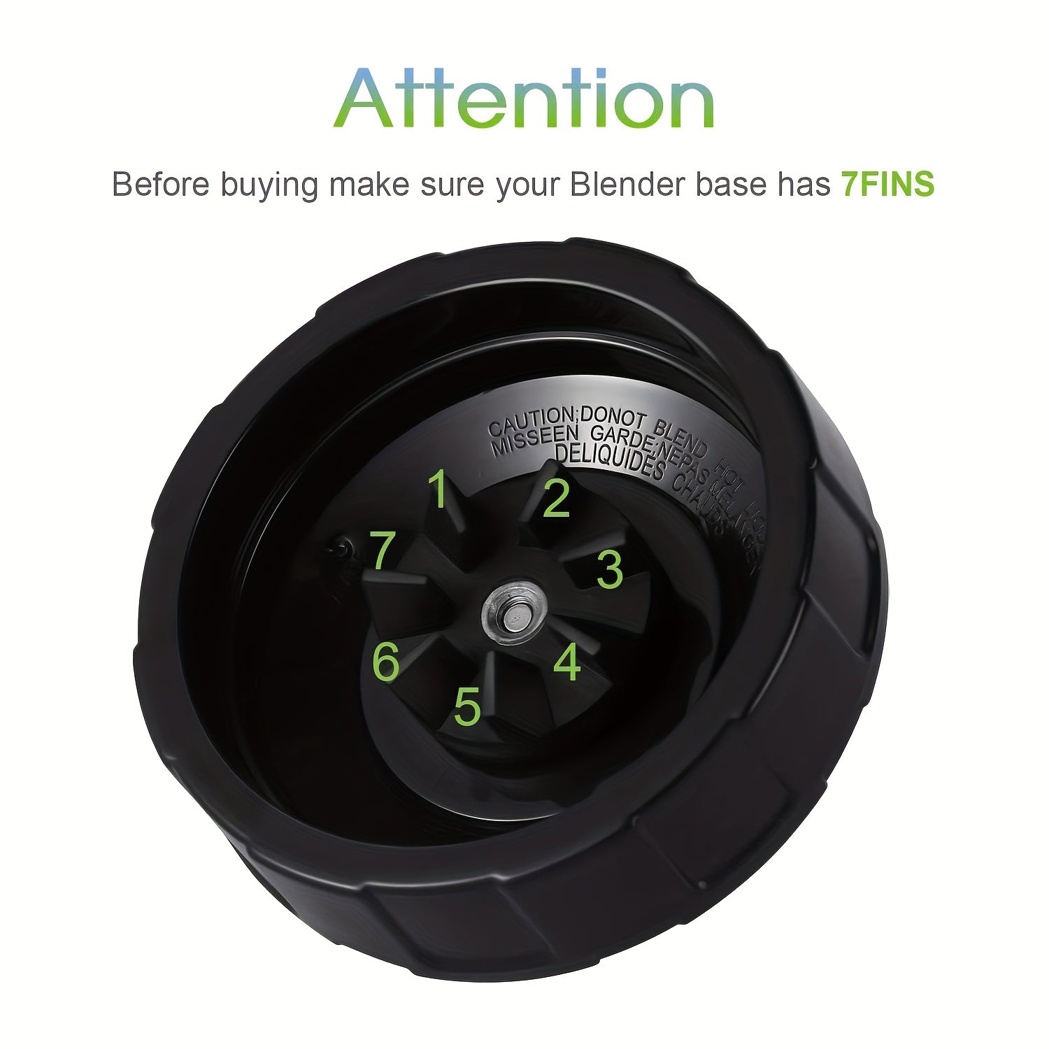 Nutri Ninja Blender Auto IQ BL480 BL482 BL642 BL682 NN102 uchun rezina qozon bilan yetti finli tortish pichoqi to'plami, barcha blender almashtirish qismlari bilan mos keladi.