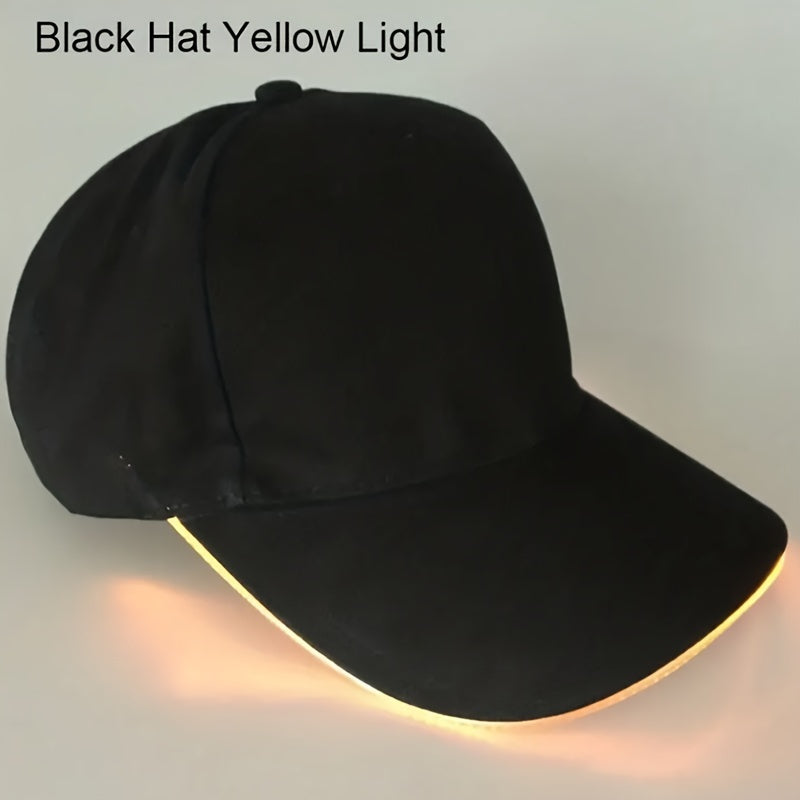 Gorra de béisbol con luz LED para fiestas y eventos. Baterías incluidas
