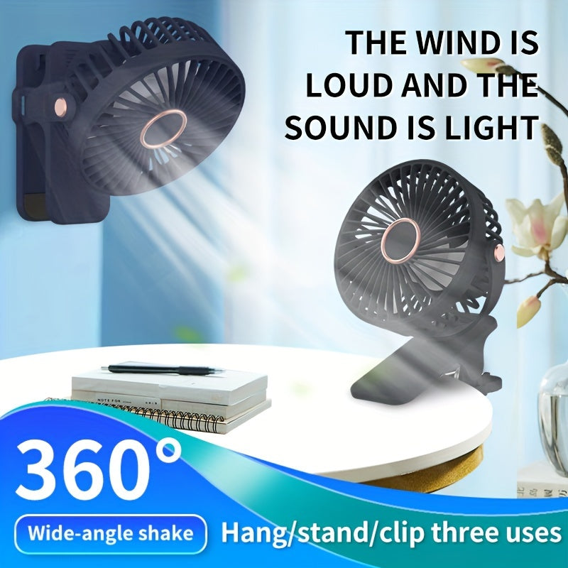 QIANGDETAI Portable Clip Fan bilan har joyda sovuq bo'ling - 360° aylanish, yuqori tezlikda quvvat, qayta to'ldiriladigan 800mAh batareya, USB zaryadlash va jim operation - yotoqxona, yotoqxonalar, ofislar va yaxshilangan havo aylanishi uchun ideal