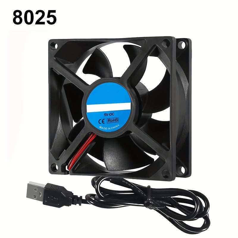 80mm x 25mm USB Portable Computer Cooling Fan Quiet High Airflow Small Device Fan