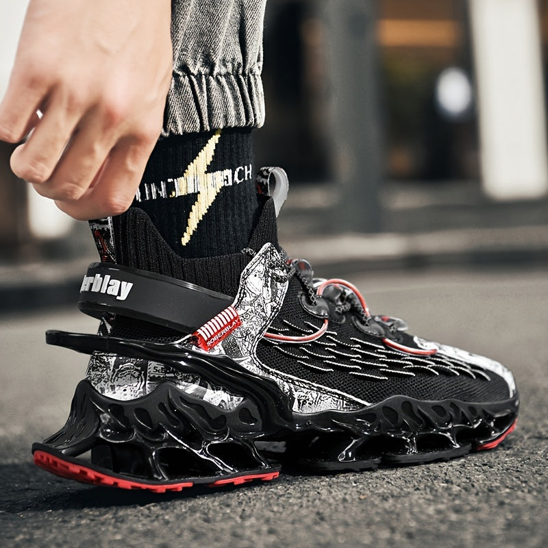 Erkaklar uchun nafas oladigan poyabzal, zarbani yutish va yengil, sirpanmaydigan dizayn bilan, yugurish, tennis, sport zali, tasodifiy yurish va sport faoliyatlari uchun.