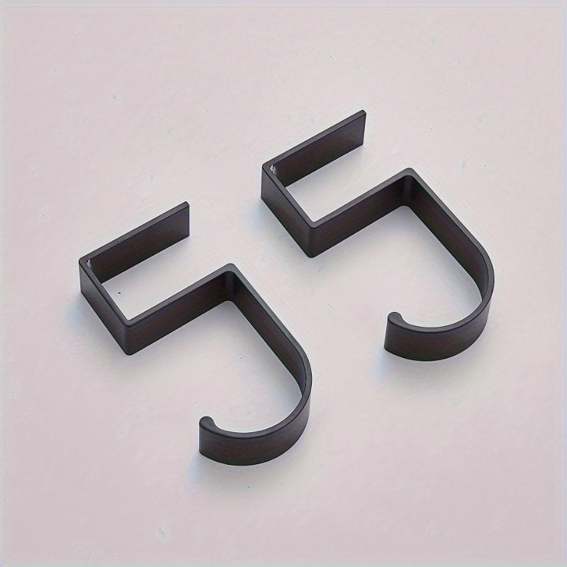 Juego de 2 ganchos de escritorio en forma de S de aluminio, organizador sin perforaciones para hogar, cocina y baño