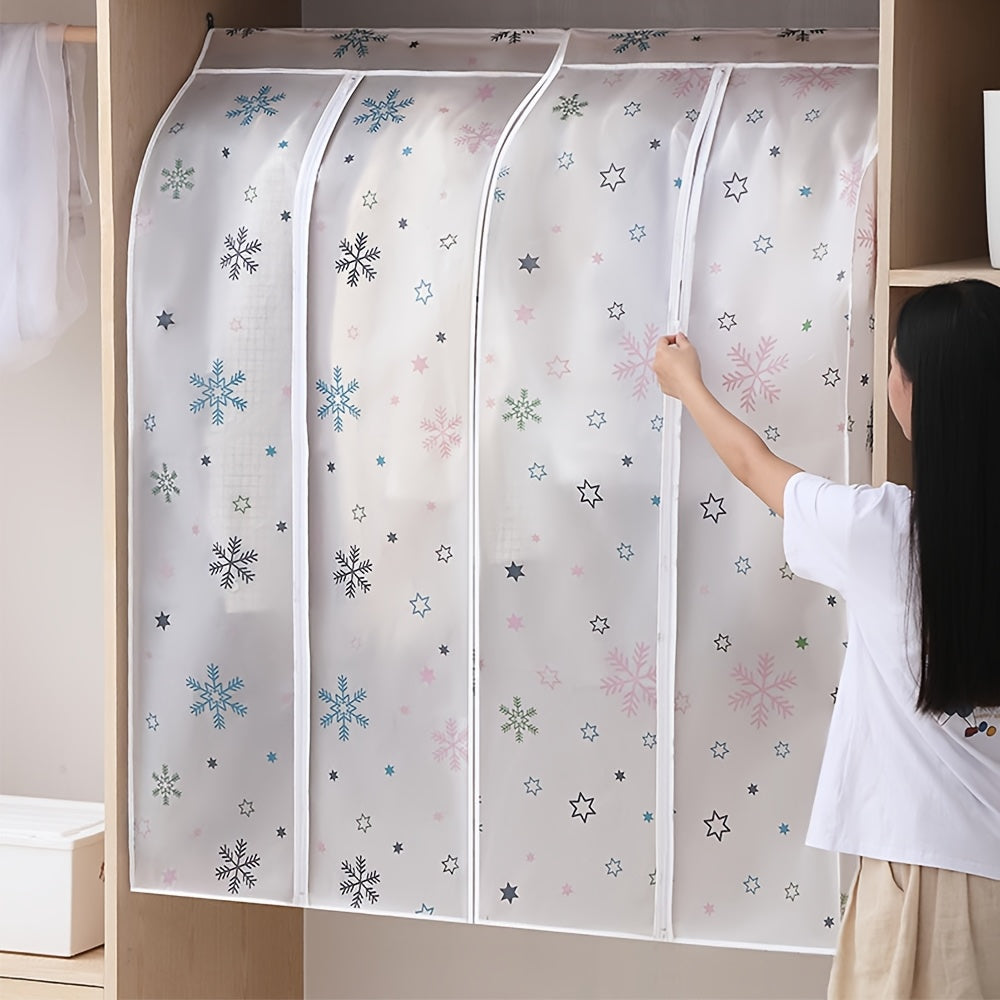 Garment Bag for Hanging Clothes Suit Coat Cover PEVA Material Semi-Transparent Closet Storage Protector