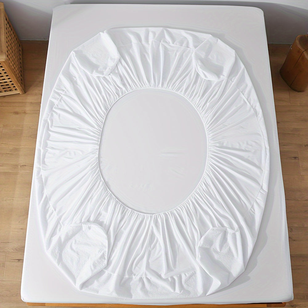 Микрофибровая защитная накладка на матрас водонепроницаемая дышащая с натяжной простыней, глубокие карманы, легкий уход