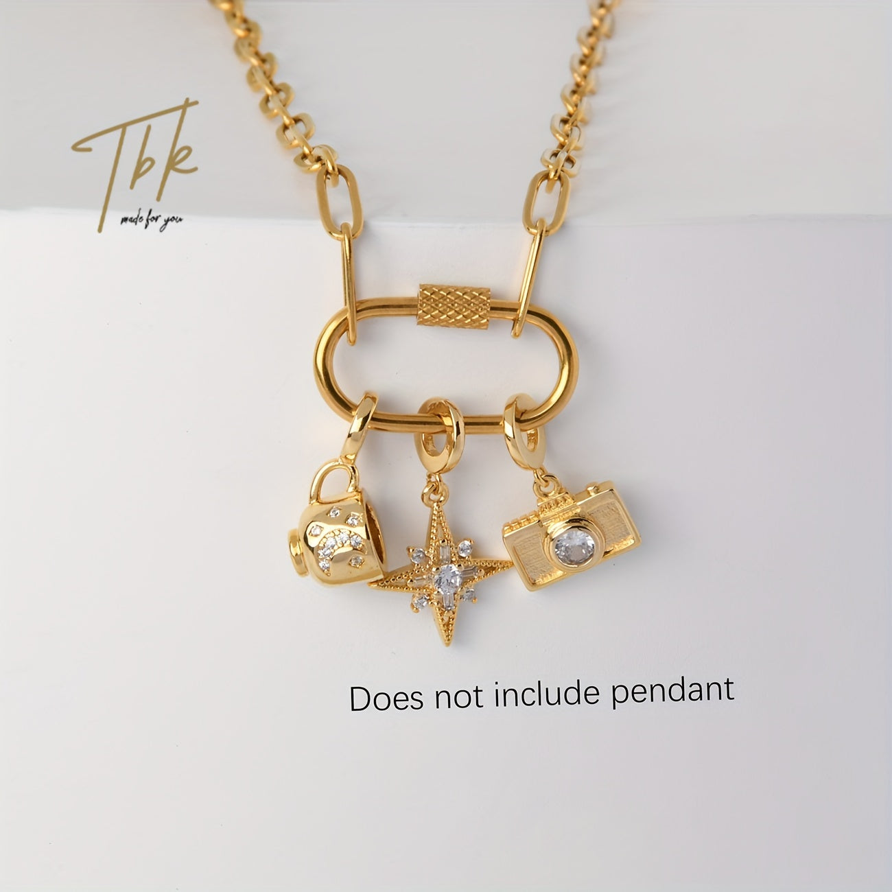 Ожерелье-цепочка из 18-каратного золота с булавочной застежкой, гипоаллергенная титан-сталь, регулируемое, подарок