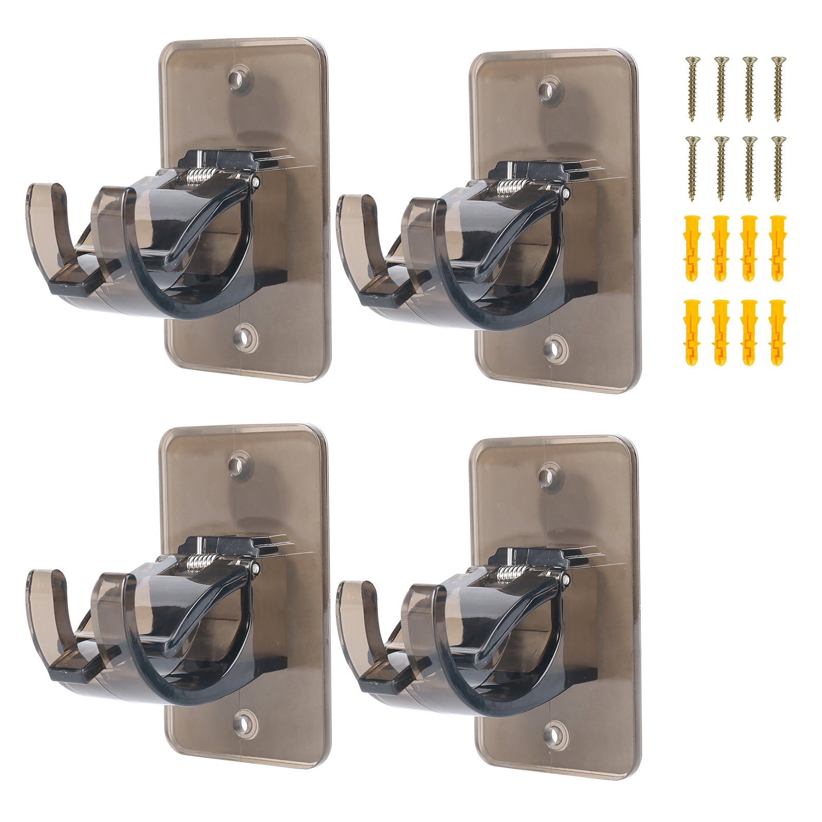 Self-Adhesive Curtain Pole Brackets 40mm Diameter Pack of 4 with Screws