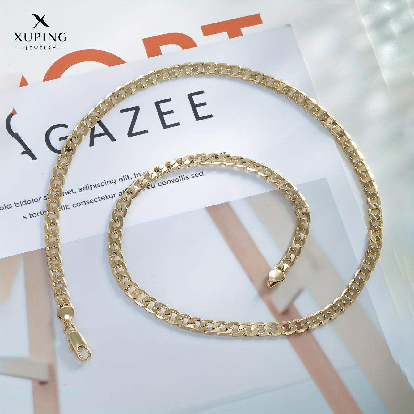 Chunky Cuban Chain Necklace for Men Gold Plated Street Fashion Accessory