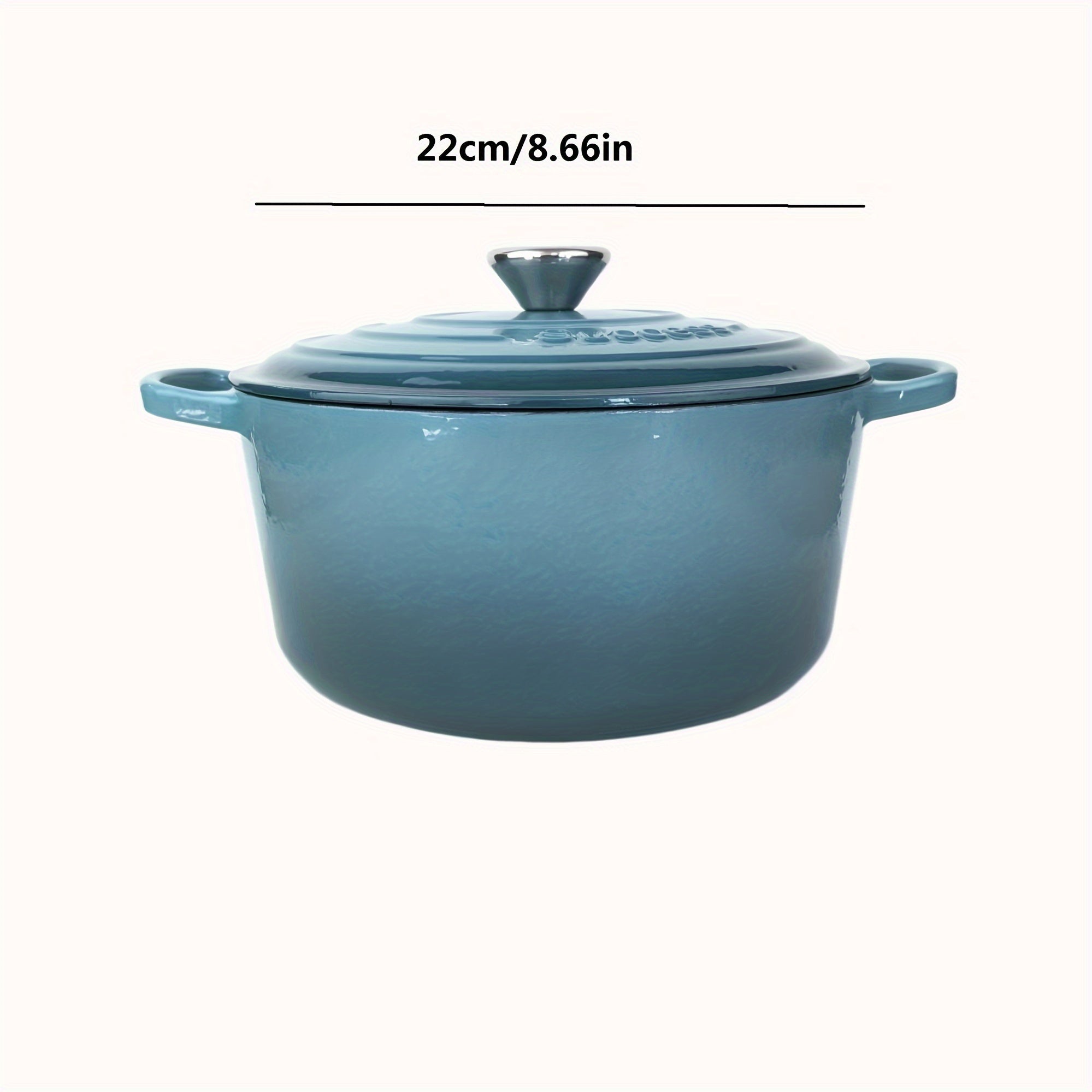 Set of 3 Enamel Cast Iron Pots 22cm 24cm 26cm Non-Stick Handles