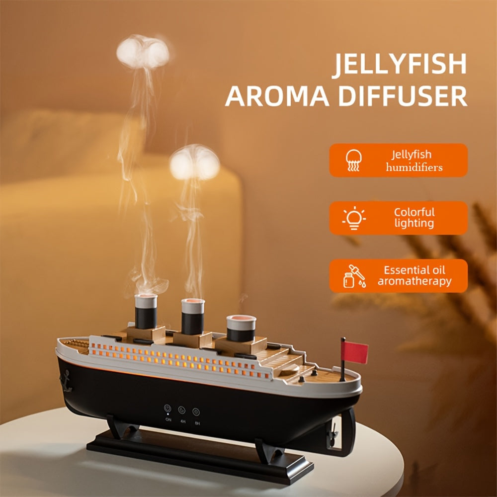Jellyfish-Inspired Aroma Diffuser Humidifier with Remote Control and Colorful Lighting