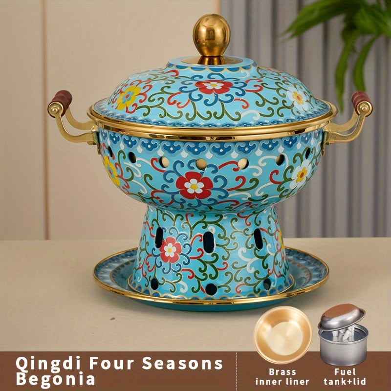 Enamel-Coated Copper Pot 1 Piece Dishwasher Safe Hot Pot Cooking Kitchen