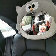 Baby Car Mirror with Cartoon Owl Design for Safety and Entertainment