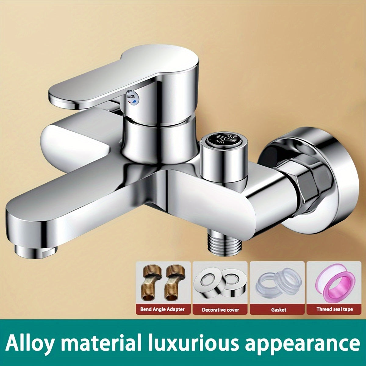 Juego de grifo de ducha de baño de montaje en pared con rociador de lluvia de mano y mezclador para bañera