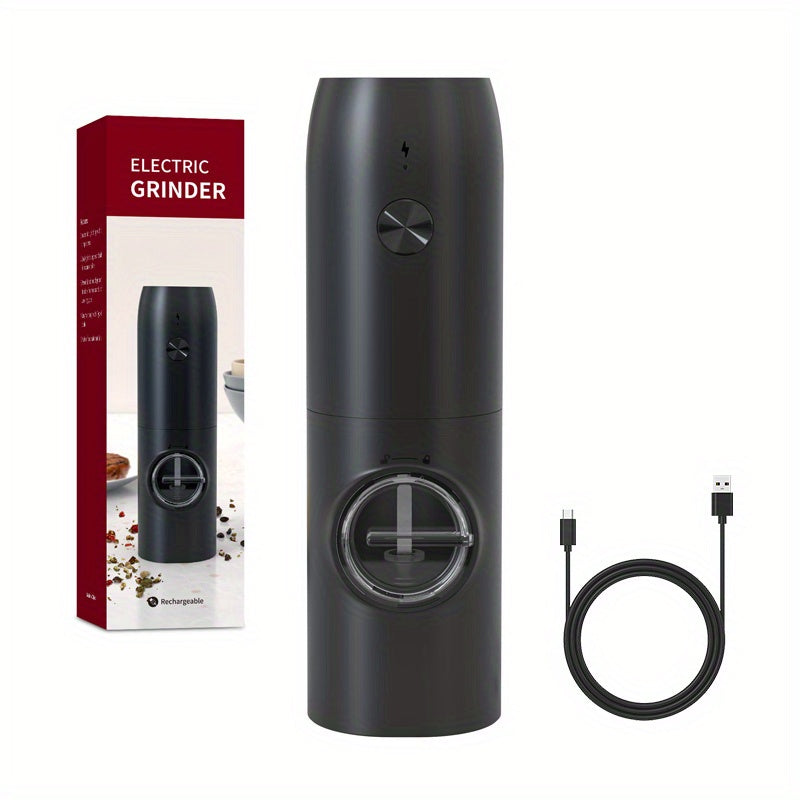 Rechargeable Electric Pepper Grinder Automatic USB Rechargeable Battery Black White Compact