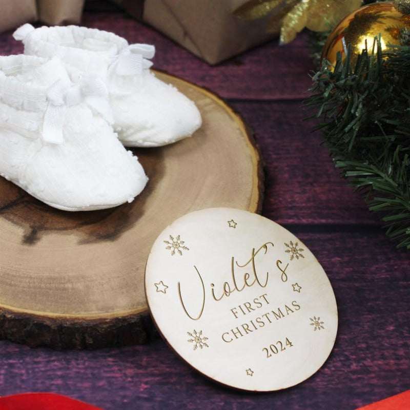 Baby First Christmas Plaque Personalized Keepsake Baby's 1st Holiday Gift