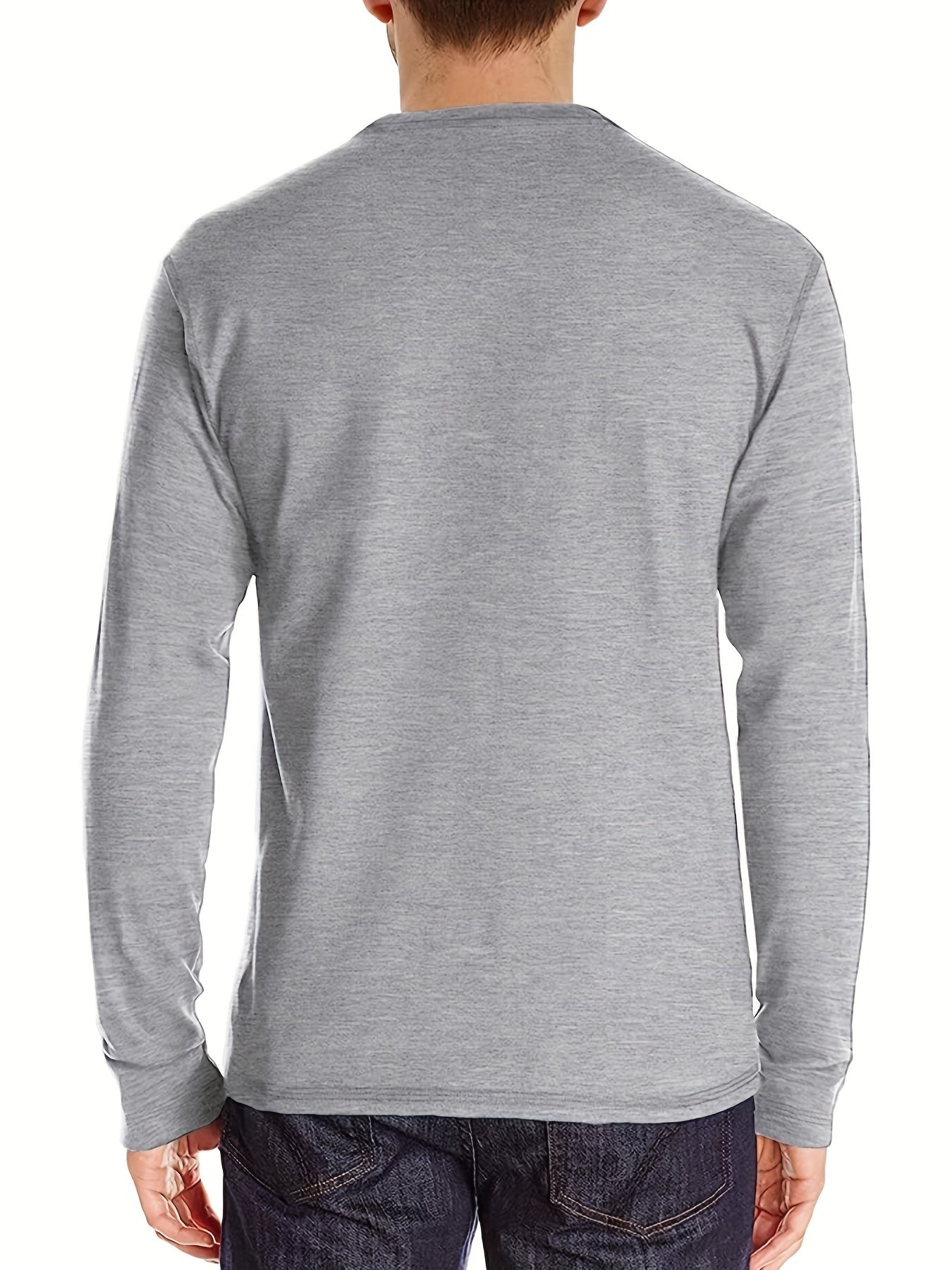 Men's Plus Size Henley Shirt Long Sleeve Slim Fit Casual Polo Collar with Pocket