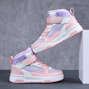 Girls' Winter High-Top Sneakers Fleece Lining Microfiber Synthetic Leather Casual