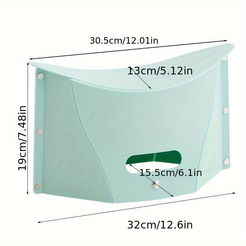 Green Portable Folding Stool with Carry Basket for Outdoor Events and Travel