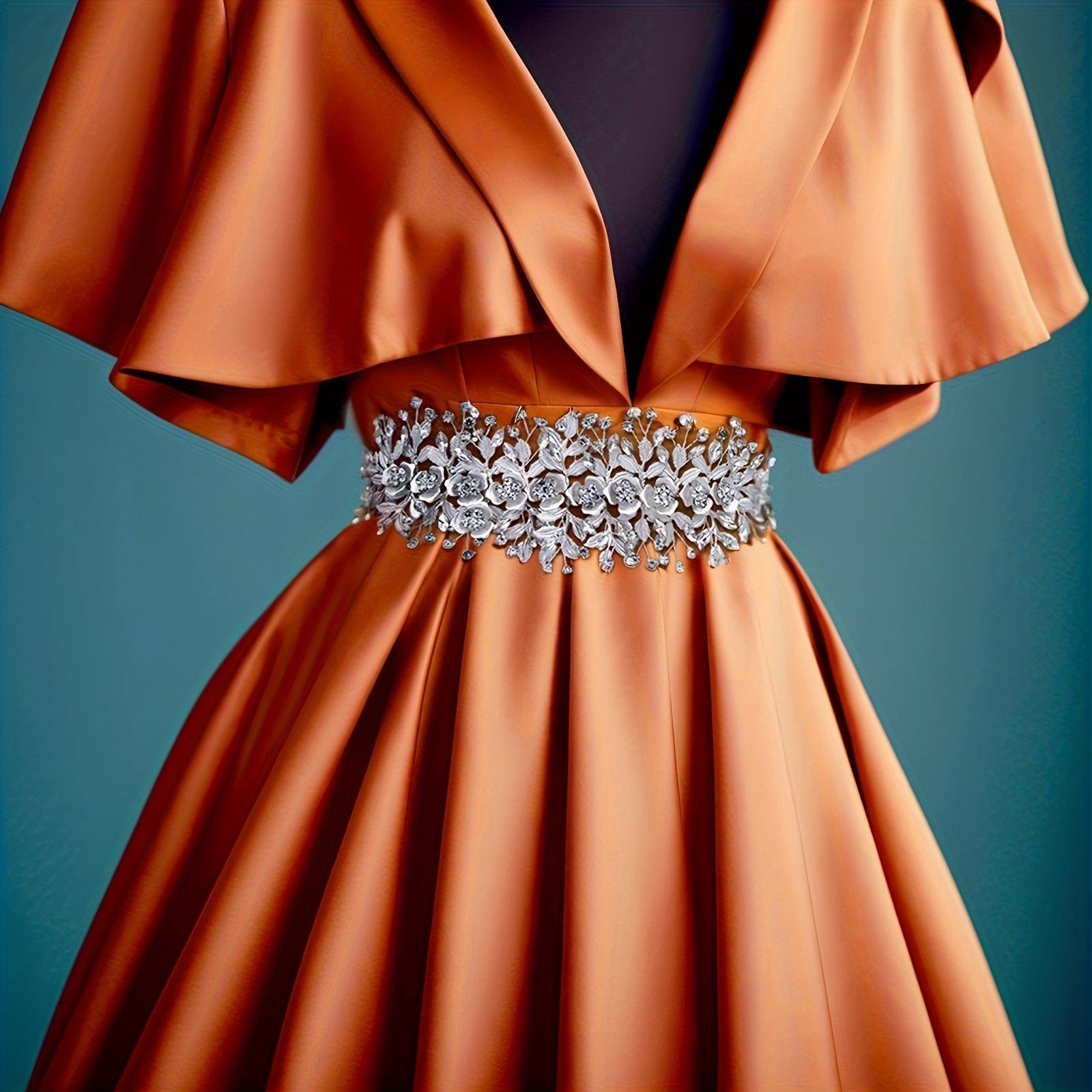 Vintage Bridal Sash with Floral Baroque Waist Belt for Wedding Dresses