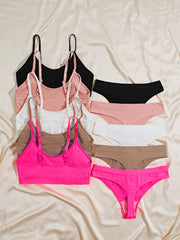 Women's Red Satin Lingerie Set with Lace Details