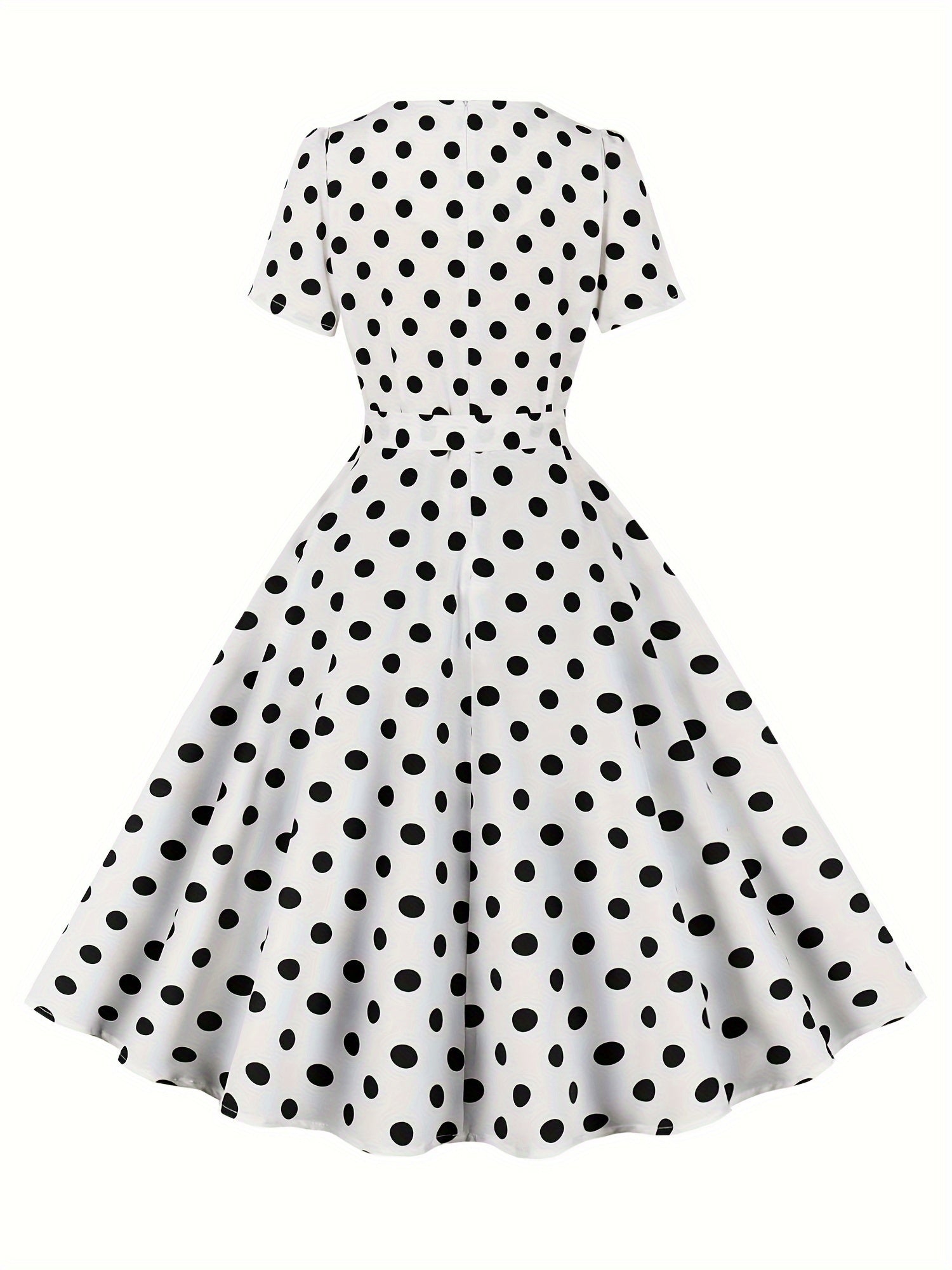 Polka Dot A Line Vintage Kiyim, Qisqa Yengli Ayollar Uchun Bayram Kiyimi