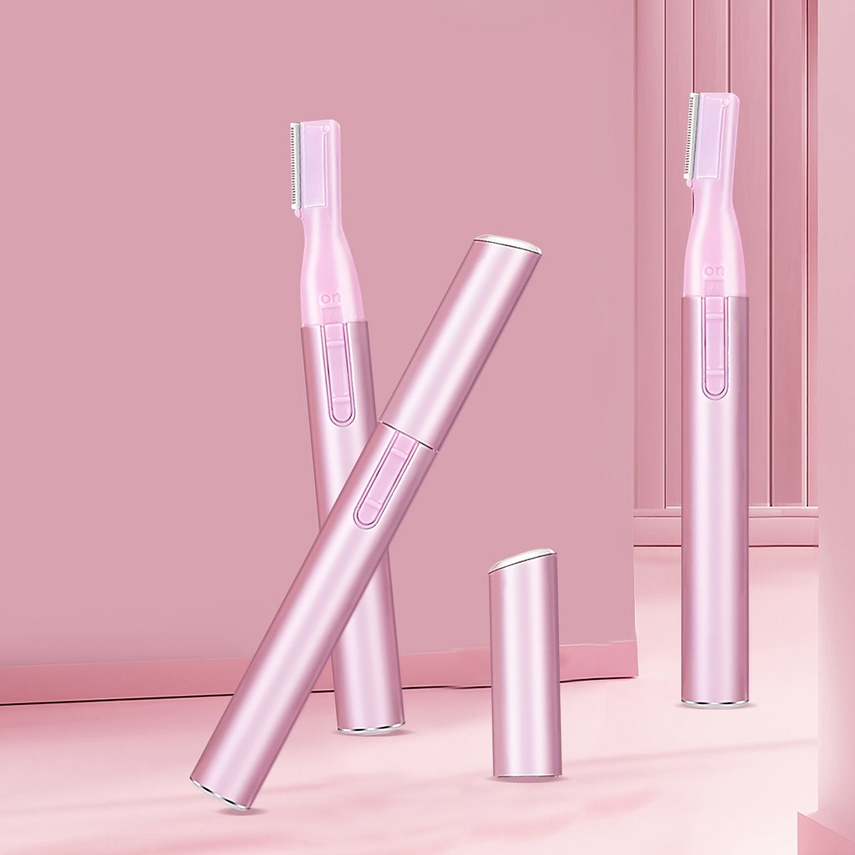 Recortadora eléctrica de cejas para hombres y mujeres, recargable, rosa y blanca