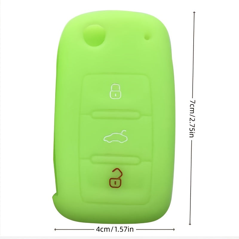 Car Key Cover Silicone for Golf Jetta Yeti Rapid Seat Leon Ibiza 3 Button