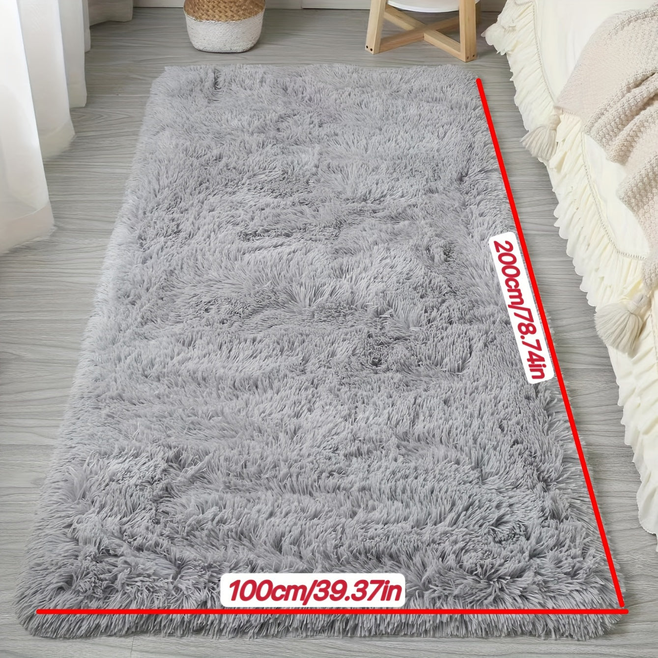 Uy xona va yotoqxona uchun Tie-Dye Fluffy gilam, qulay uy bezaklari