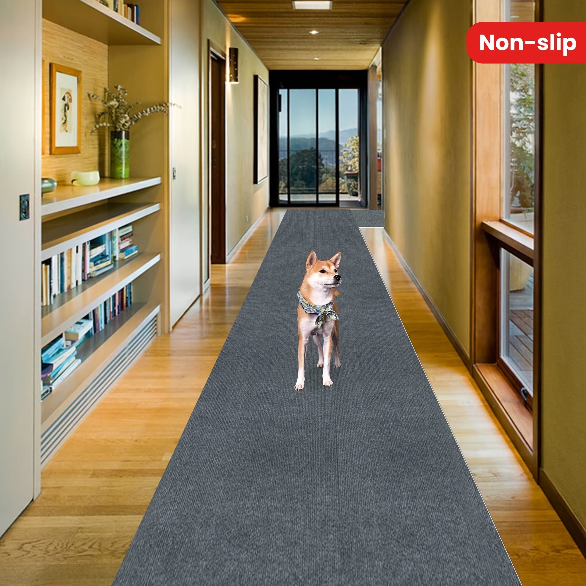 Solid Color Non-Slip Washable Runner Rug for Kitchen, Hallway, Living Room