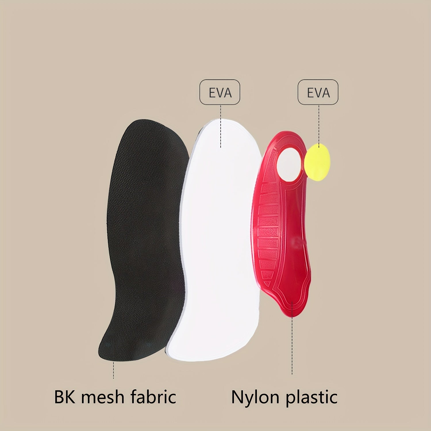 Unisex EVA Arch Support Insoles High Elasticity Shock Absorbing Sports Inserts